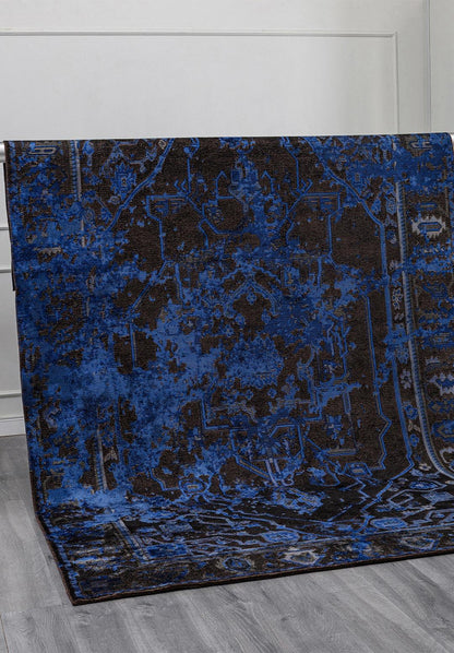 Emperor Navy Blue - Black Rug