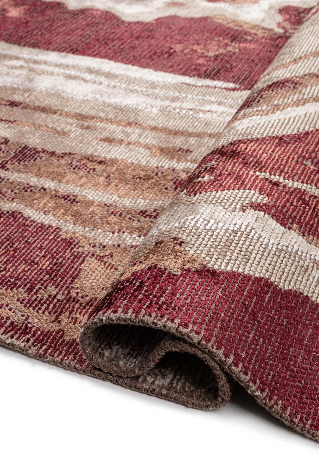 Strata Cherry - Mocha Rug