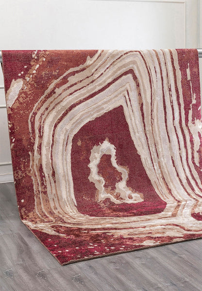 Strata Cherry - Mocha Rug