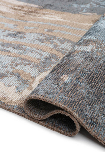 Strata Ice Blue - Beige Rug