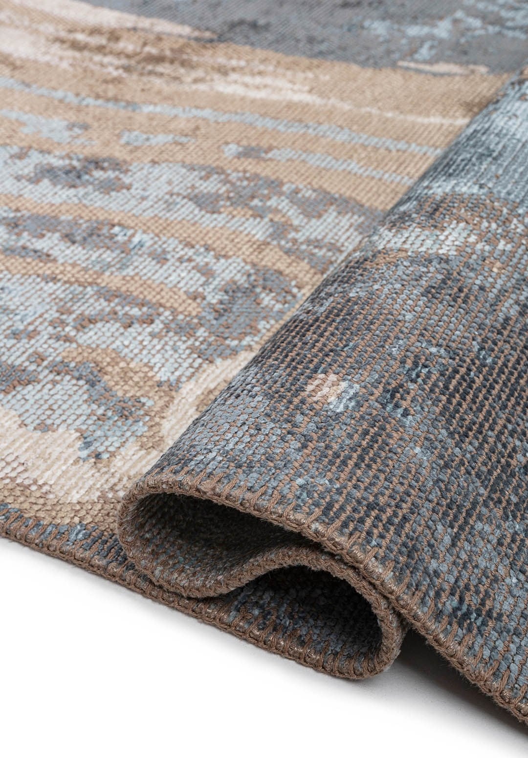 Smoke Blue - Beige Rug