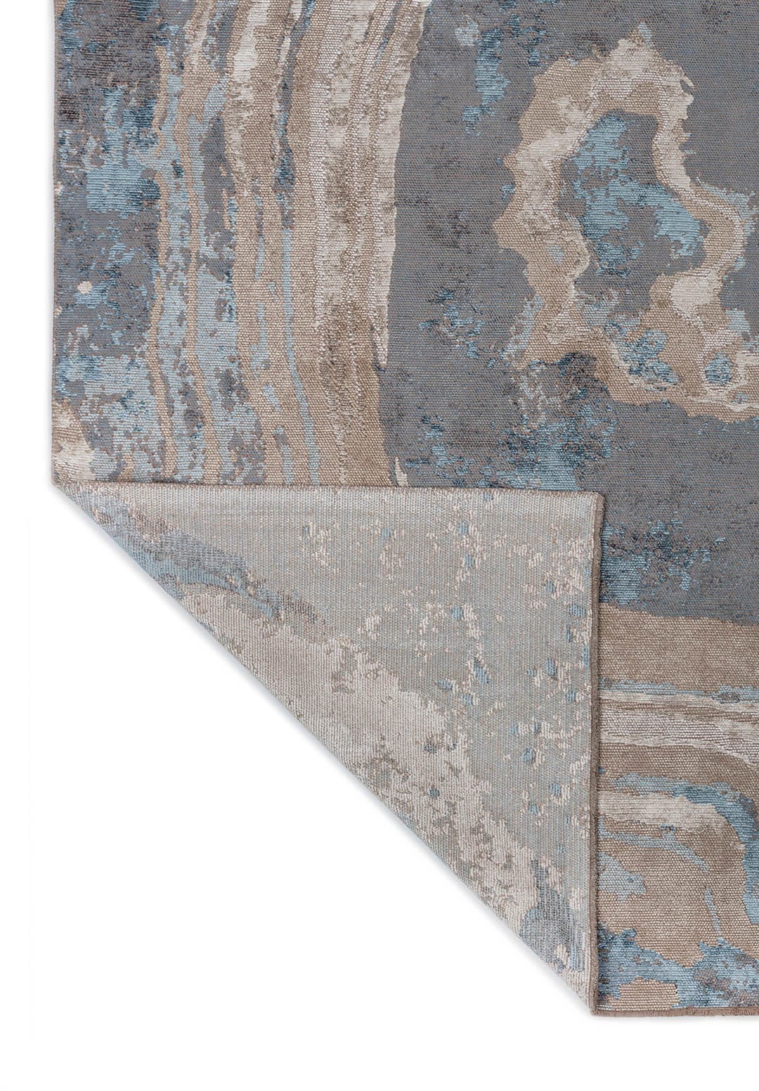 Smoke Blue - Beige Rug