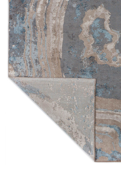 Smoke Blue - Beige Rug