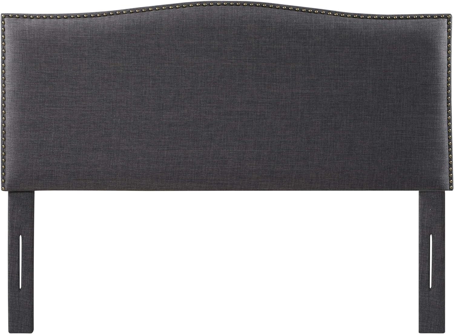 Abbyson Living King/California King Fabric Upholstered Headboard with Brass Nailhead Trim, Charcoal Bedroom Furniture Beds Frames & Bases Furniture Headboards Headboards & Footboards Home & Kitchen