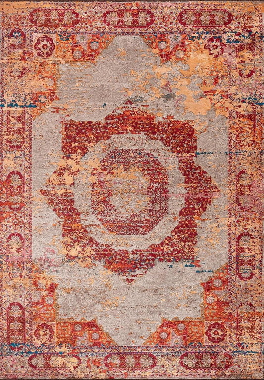 Ardesia Cream - Orange Rug 020324 area carpet area rug carpet Color_Pink Color_Purple IST Material_Cotton & Viscose oriental orientalcollection Rug2023