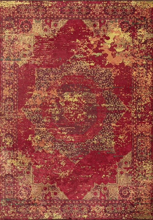 Ardesia Red - Yellow Rug 020324 area carpet area rug carpet Color_Pink Color_Purple IST Material_Cotton & Viscose oriental orientalcollection Rug2023