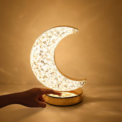 Crescent Moon Crystal Lamp