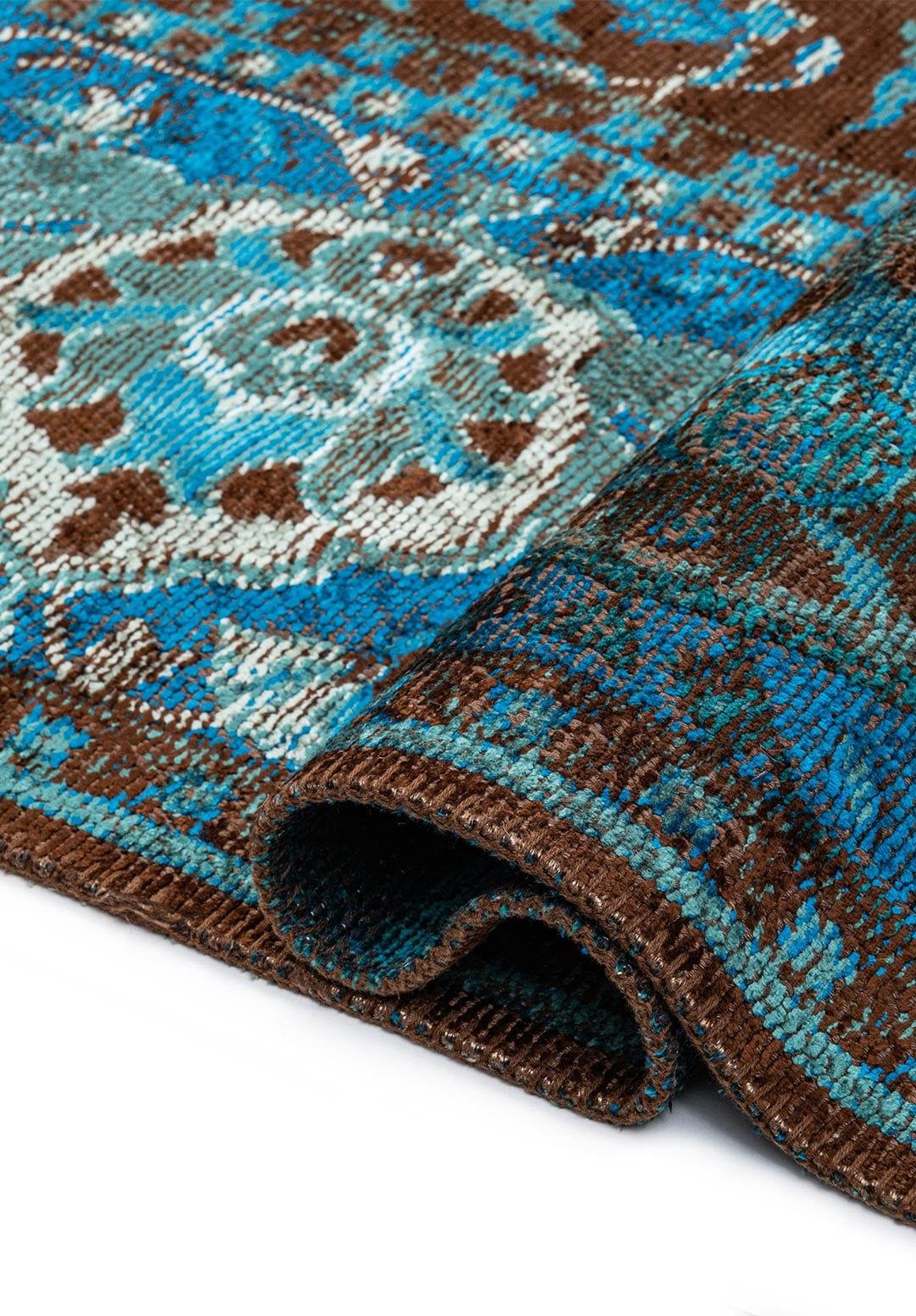 Vellora Dark Brown -Turquoise  Rug