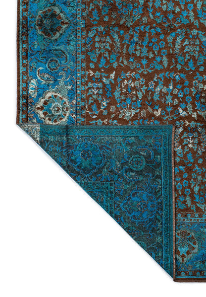 Vellora Dark Brown -Turquoise  Rug