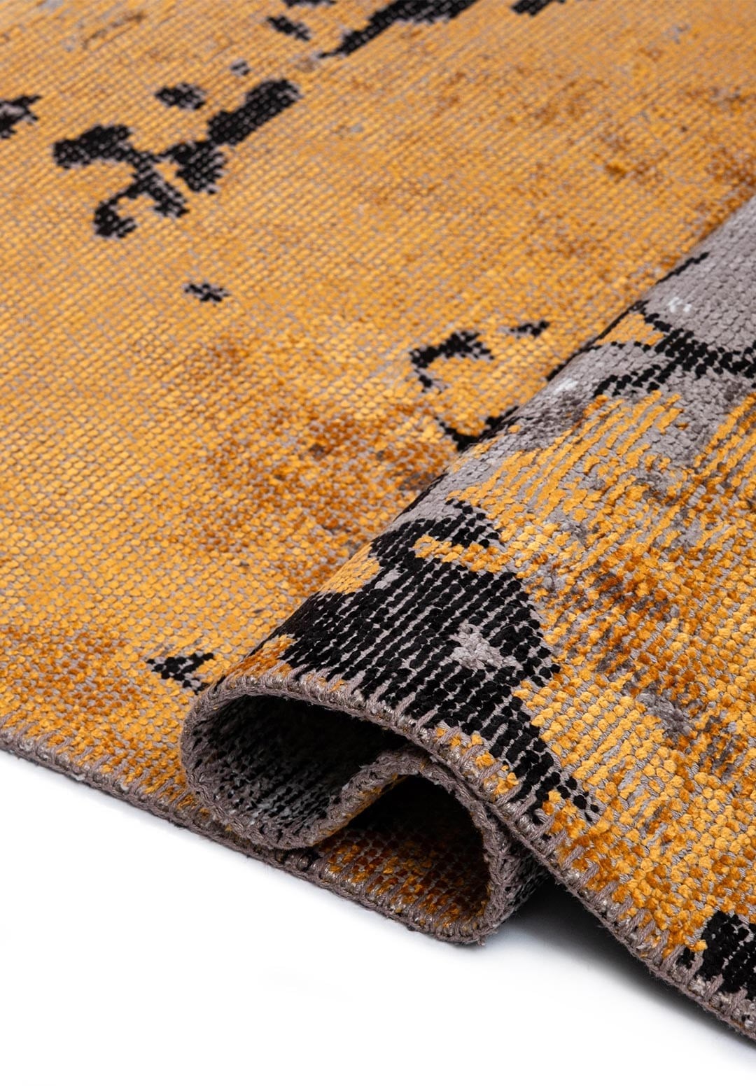 Harlequin Dark Grey - Mustard Rug