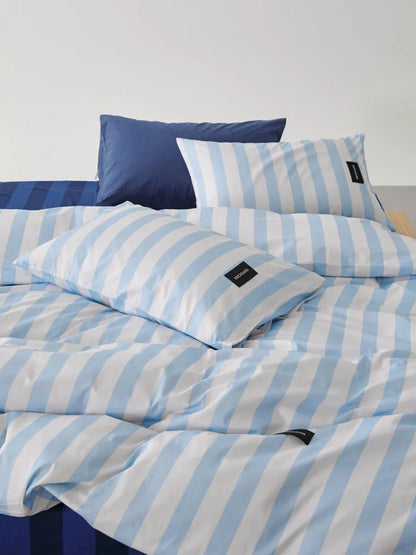 Soft Washed Wide Striped Cotton Bedding Set