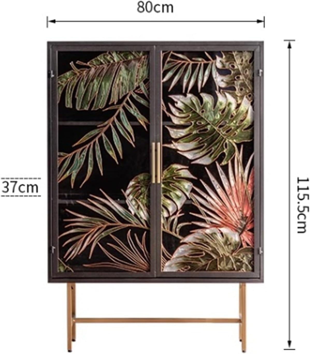 Monstera Leaves Metal Cabinet