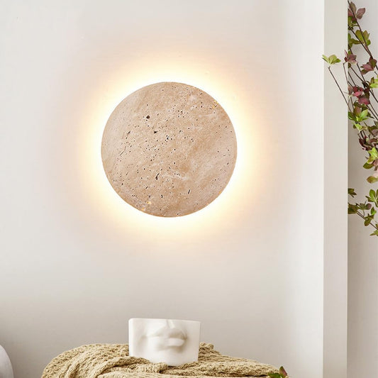 Round Minimalist Stone Wall Light