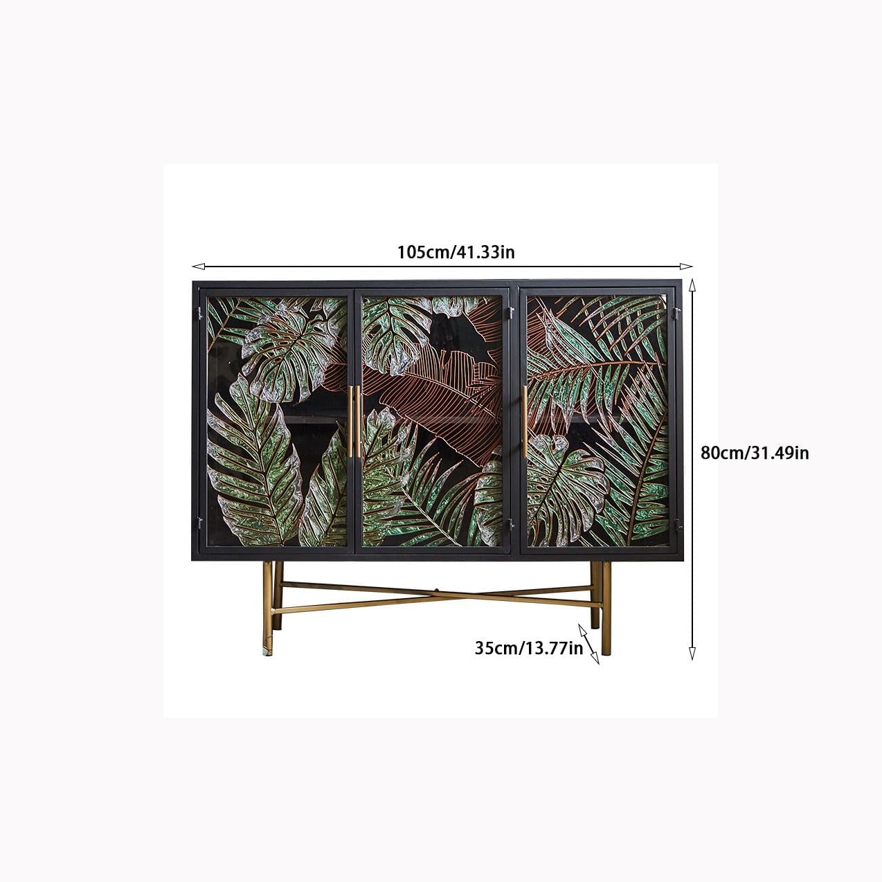 Monstera Leaves Metal Cabinet