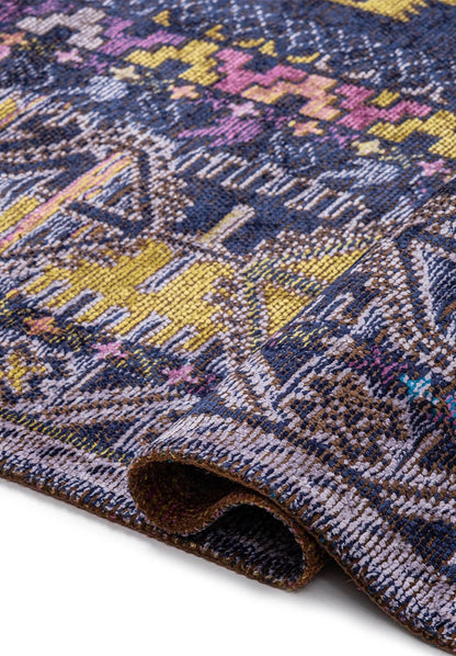Folk Dark Navy - Purple Rug