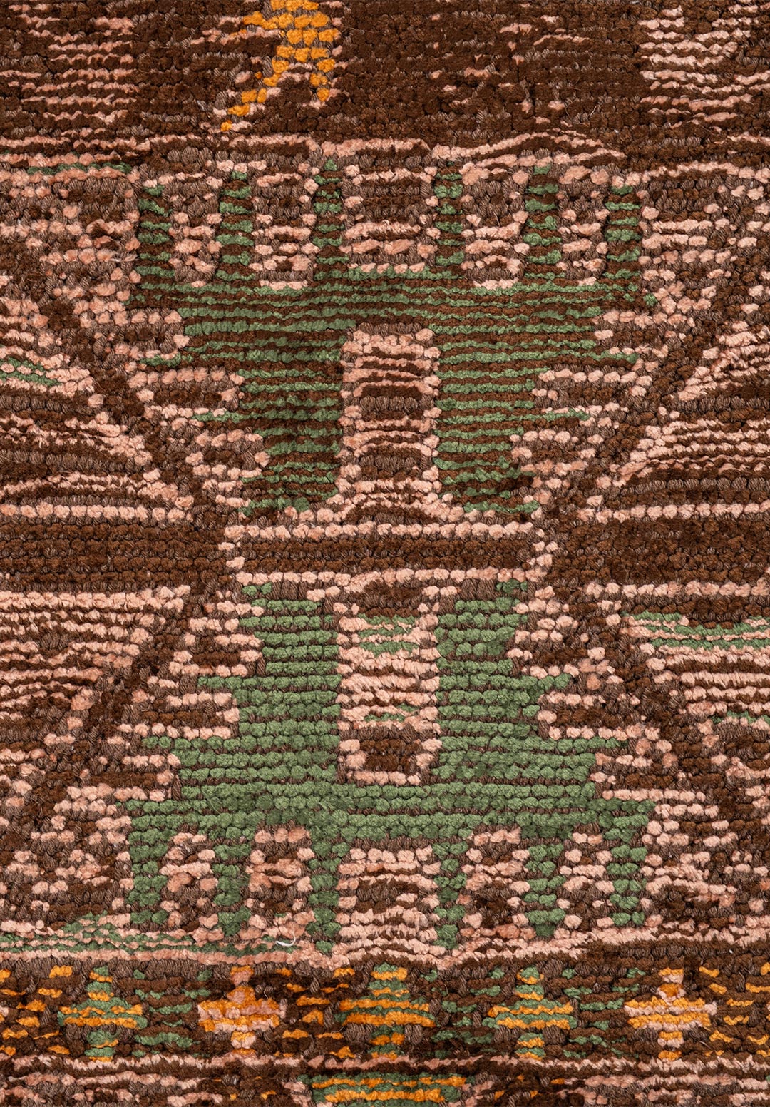 Folk Dark Brown - Cyan Rug