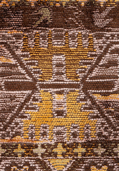 Folk Dark Brown - Magenta Rug