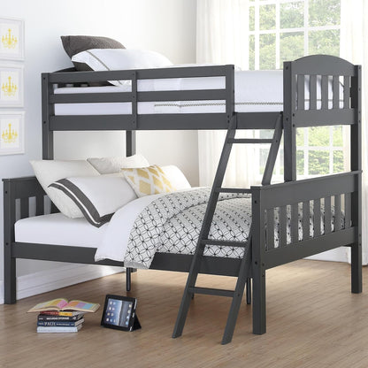 DHP Airlie Twin-Over-Full Bunk Bed with Ladder, Grey Bedroom Furniture Beds Frames & Bases Furniture Home & Kitchen