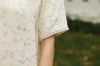 Silky Dainty Floral Cotton Sateen Pajama