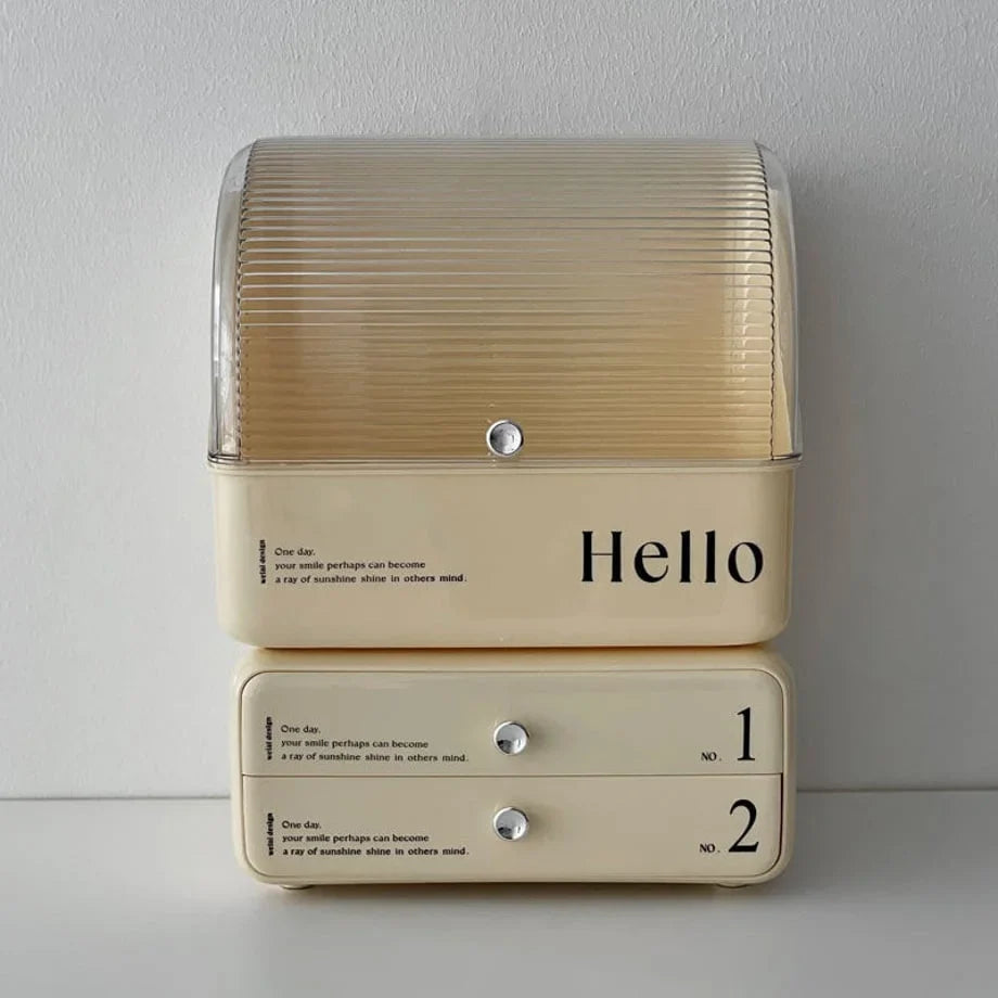 Retro Typographic Stackable ABS Makeup Organizer