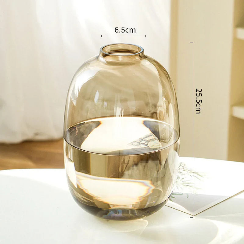 Minimalist Tinted Oval Glass Vase