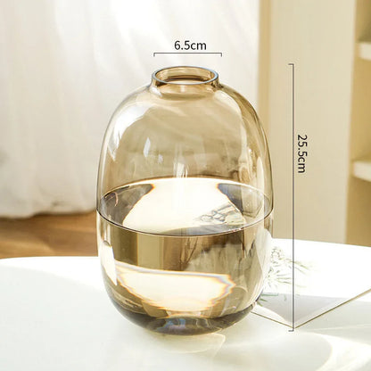 Minimalist Tinted Oval Glass Vase