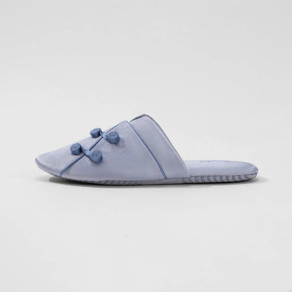 Silky Floral Knot Cotton Sateen House Slippers