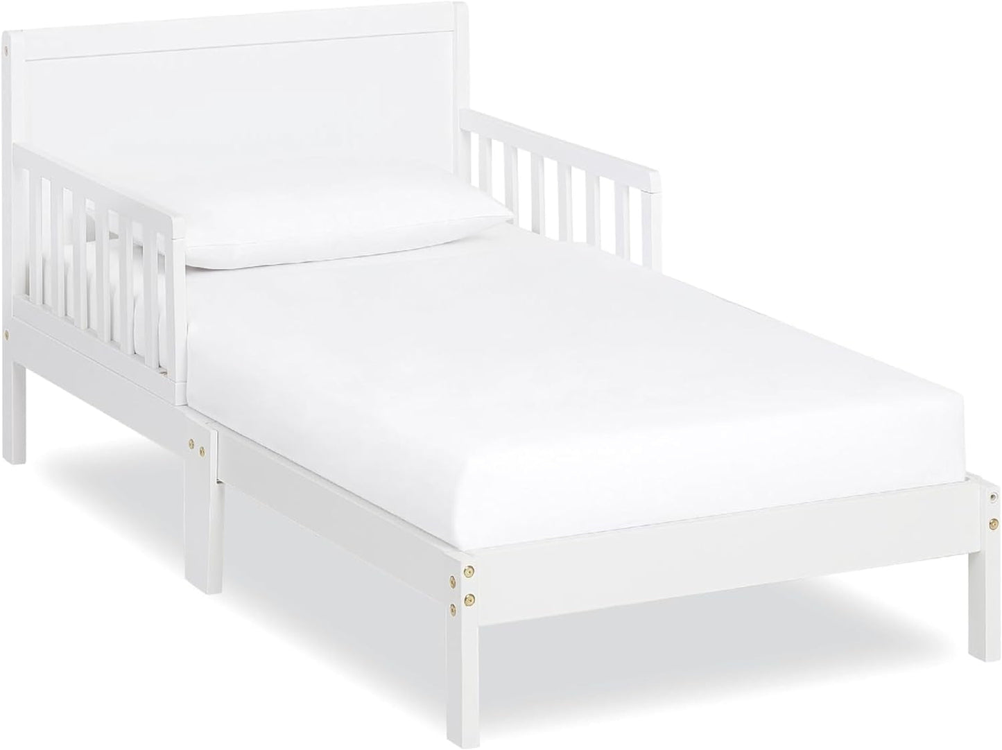 648-WHT Brookside Toddler Bed, 53L X 29W X 28H, Blush Pink/White Baby Products Furniture Infant & Toddler Beds Nursery Toddler Beds