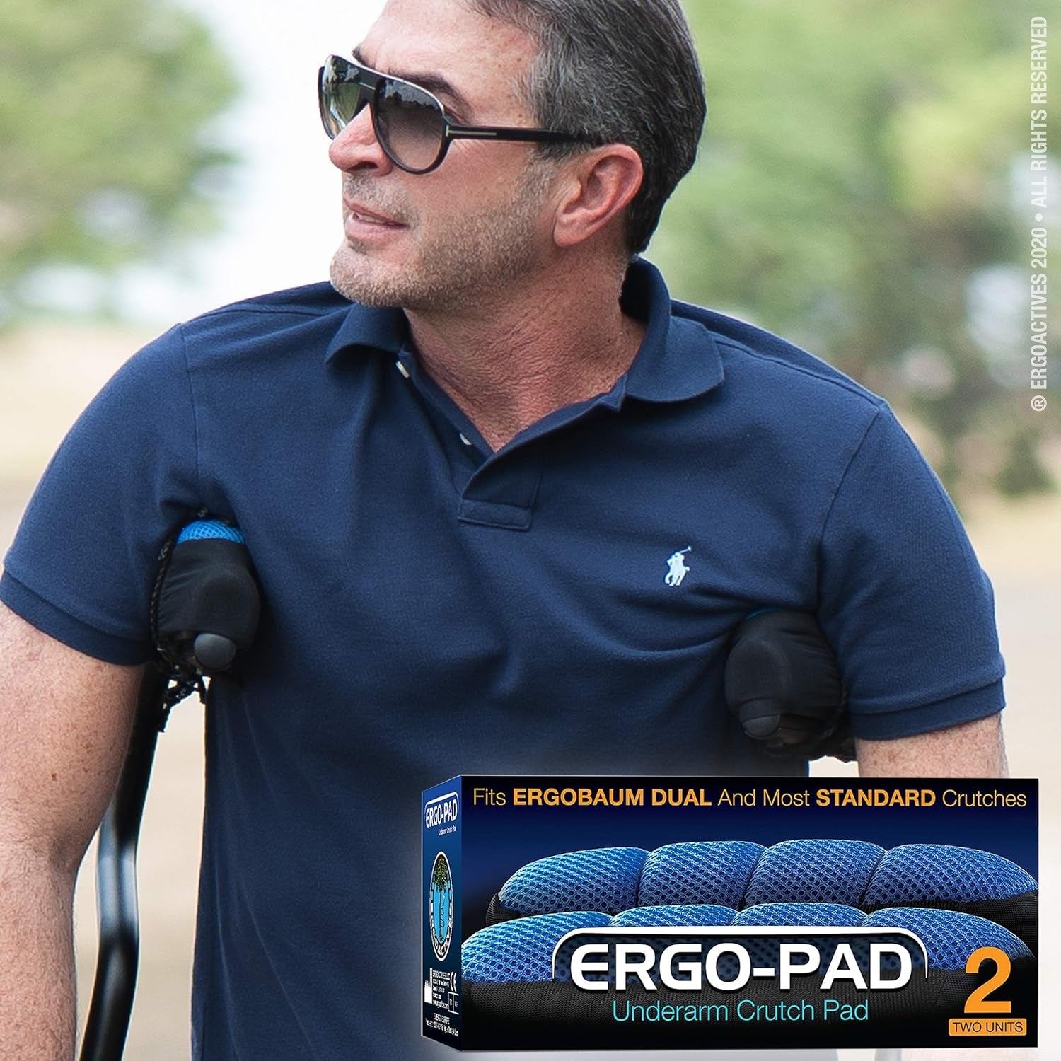 Ergopad- Soft Ergonomic Double-Layer Foam Padding for Walking Arm Crutches - Universal Underarm Double Padded Forearm Handle Crutch Pillow Covers with Lateral Cushioned Support (2 Unit Pack-Universal) Canes Crutch Accessories Crutch Pads Crutches & Accessories Medical Supplies & Equipment Mobility & Daily Living Aids Mobility Aids & Equipment