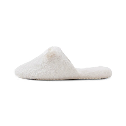 Fuzzy Solid Color Plush House Slippers
