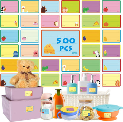 240 PCS Baby Food Labels Set in 2 Sizes and 45 Designs Water Resistant for Food Containers, Jars Baby Products Feeding Food Storage