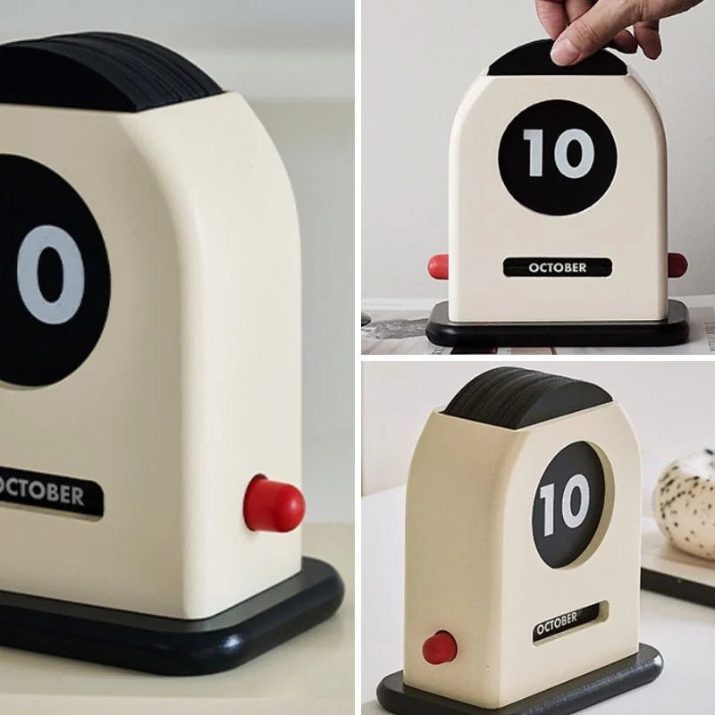Retro Wooden Perpetual Desk Calendar