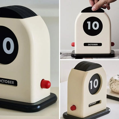 Retro Wooden Perpetual Desk Calendar