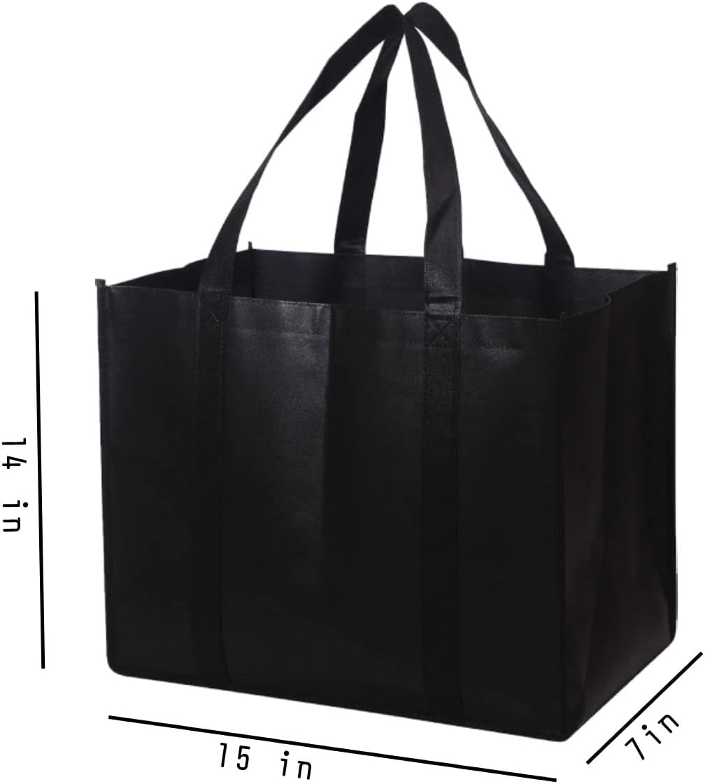 General Purpose Tote Bags Reusable Plastic Groceries Bags (3Bags) | Heavy Duty Foldable Tote |Grocery Shopping | Bulk Bags with Large Handles | Tote Bag for Travel, Parties Home & Kitchen Kitchen & Dining Reusable Grocery Bags Storage & Organization Travel & To-Go Food Containers