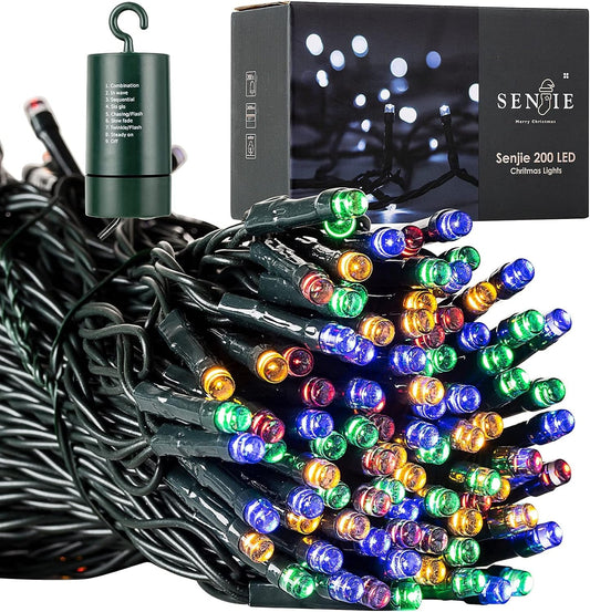 Christmas Lights for Xmas Trees,67 FT 200 LED Battery Operated String Lights with Auto Timer,Waterproof 8 Mode Functions Multicolor Lights for Home, Garden, Party and Holiday Decoration Colored Home & Kitchen Indoor String Lights Seasonal Décor Seasonal Lighting