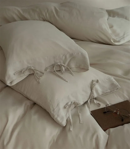 Silky Soft Tie Closure Tencel Bedding Set