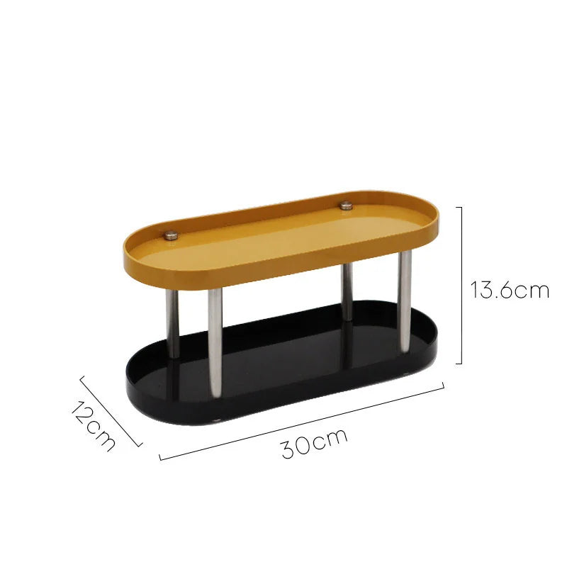 Smooth Color Block ABS Tiered Vanity Tray