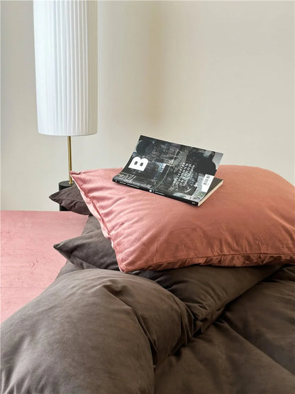 Plush Solid Color Velvet Bedding Set