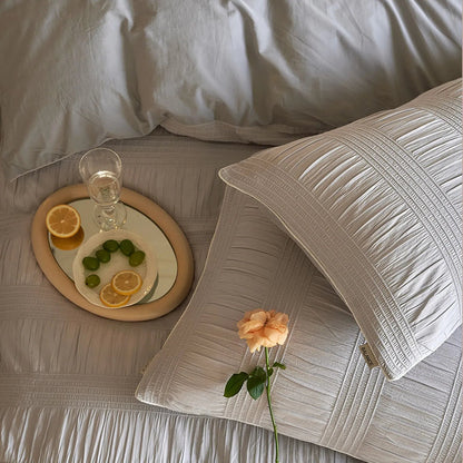 Textured Pintuck Washed Cotton Bedding Set
