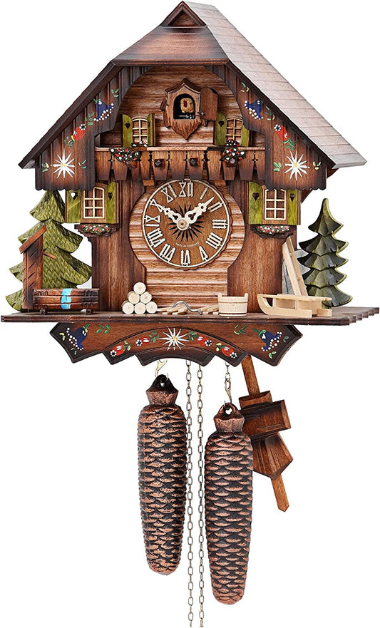 ISDD Cuckoo Clock Black Forest House KA 876 EX Clocks Cuckoo Clocks Home & Kitchen Home Décor Products Specialty Clocks