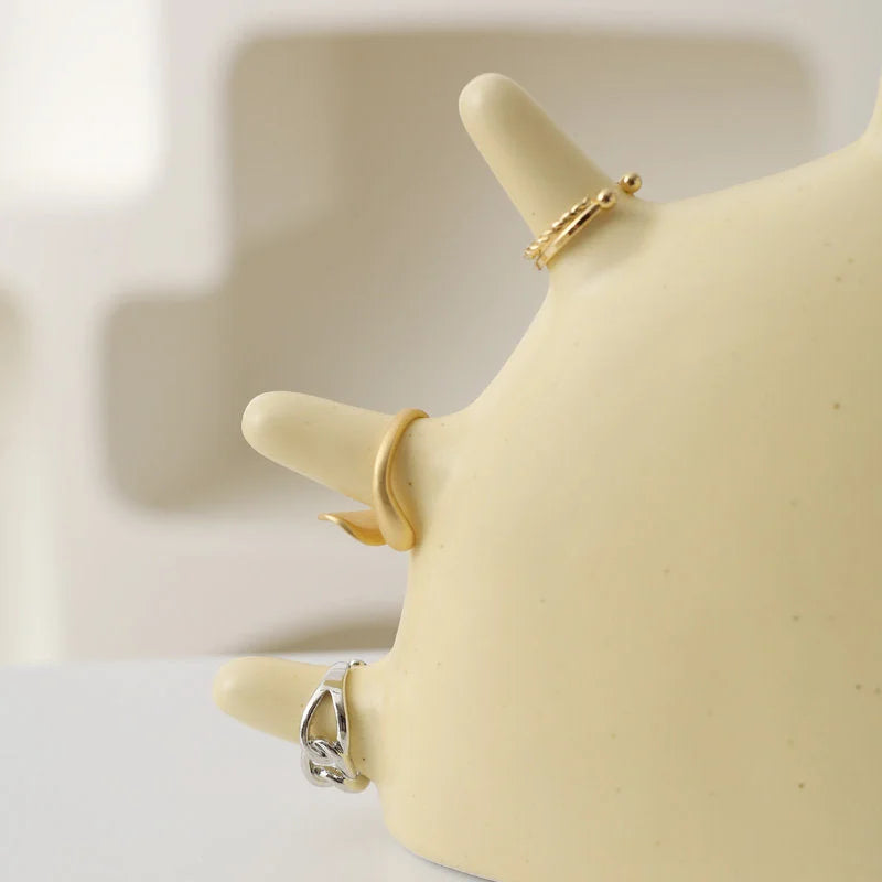 Matte Ceramic Smiling Sun Jewelry Organizer