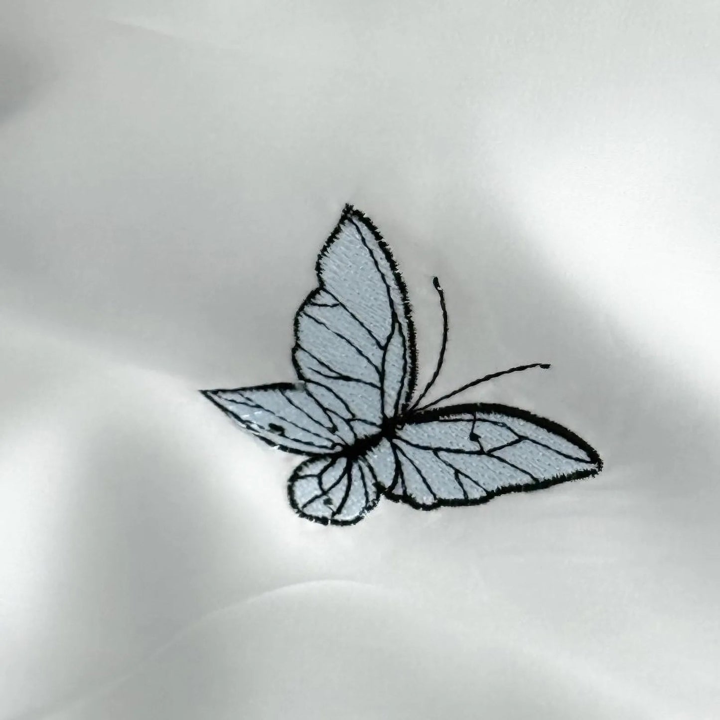 Silky Embroidered Butterfly & Rose Tencel Bedding Set