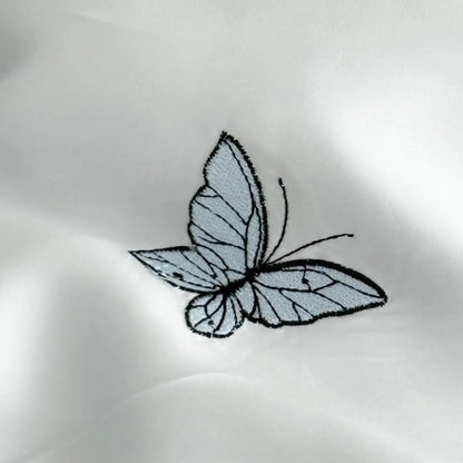 Silky Embroidered Butterfly & Rose Tencel Bedding Set