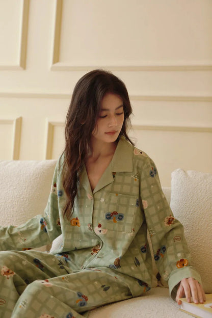 Soft Koala Plaid Washed Cotton Pajama