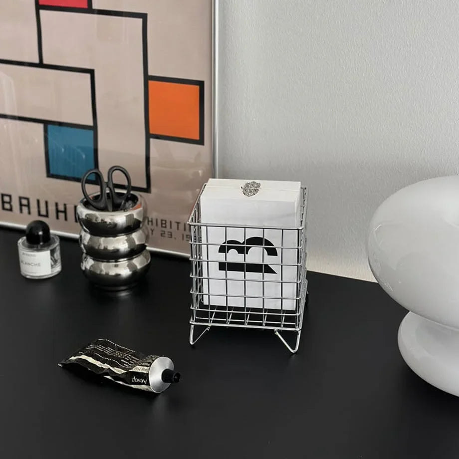Minimalist Grid Metal Desktop Organizer
