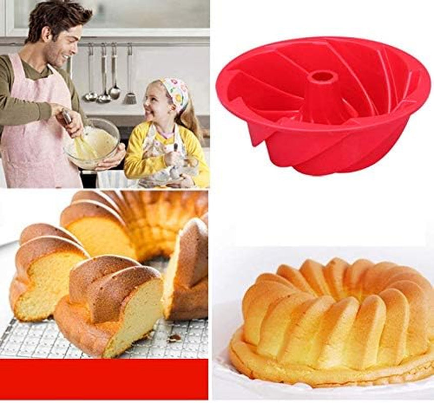 6 1/2 Inch Silicone Baking Molds,Grade Fluted round Cake Pan,Non-Stick Cake Pan for Bread,Gelatin,Jello,Baking Tools Cake Decorating Plate,Diy Baking Tool Red Bakeware Cake Pans Home & Kitchen Kitchen & Dining Specialty & Novelty Cake Pans