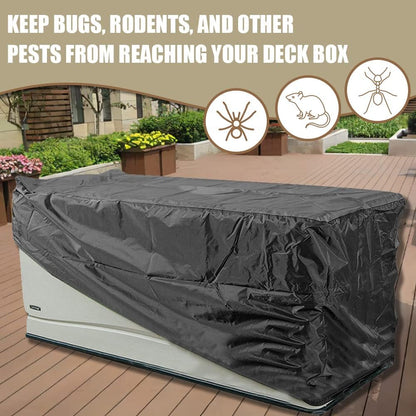 Deck Box Cover Waterproof Heavy Duty Patio Storage Box Cover with Zipper Outdoor Ottoman Bench Cover Rectangular for Keter Suncast Lifetime Rain Snow Dust Resistant Deck Boxes Lawn & Garden Outdoor Storage & Housing Patio