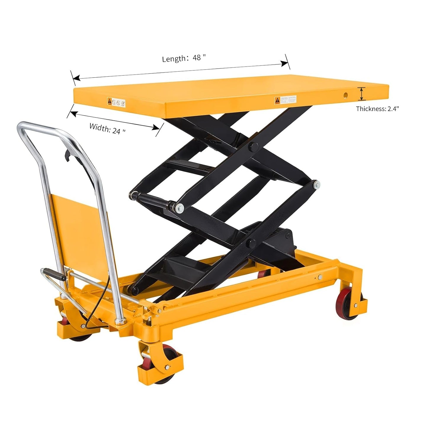 APOLLOLIFT Double Scissor Hydraulic Lift Table/Cart 1760Lbs Capacity 59" Lifting Height Industrial & Scientific Lift Tables Material Handling Products Pulling & Lifting