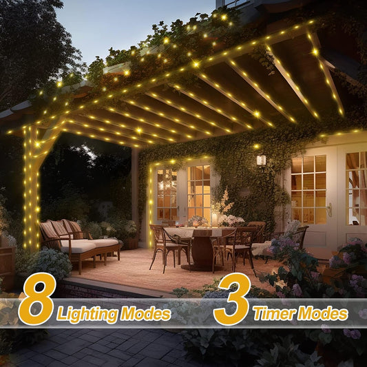 Outdoor Christmas String Lights 196Feet 500 LED Outdoor String Lights with Remote 8 Modes Green Wire String Lights Plug in IP65 Waterproof Indoor Outdoor DIY Tree Garden Patio Yard Decor Lighting & Ceiling Fans Outdoor Lighting String Lights Tools & Home Improvement