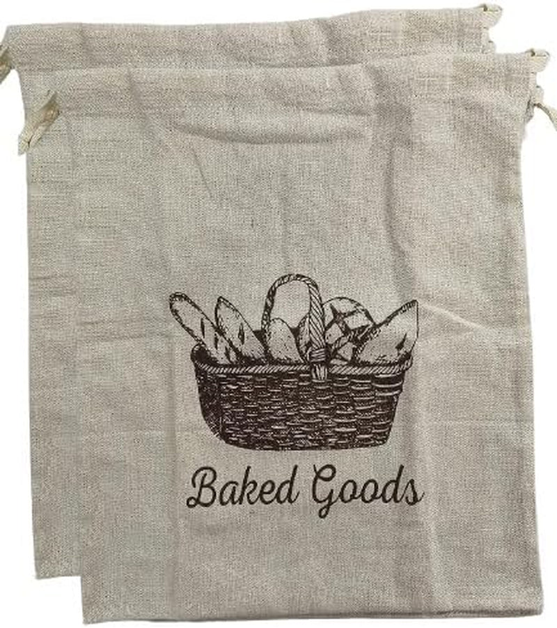 Bread Bags for Home Made Bread 2 Pack - Linen Bread Bag Reusable Natural, Bread Loaf Bags, Reusable Produce Storage Veggie and Bread Keeper Home & Kitchen Kitchen & Dining Reusable Grocery Bags Storage & Organization Travel & To-Go Food Containers